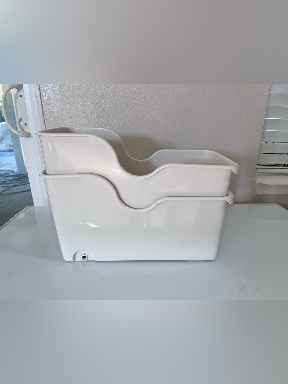 Pull Out Cabinet Organizer Bin with Roll Wheels for Kitchen Bathroom (Set of 2)
